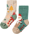 ABS Socken mit Weihnachts-Motiv, blau + beige, Gr. 23/26 PUSBLU