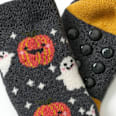 ABS Socken mit Halloween-Muster, grau & orange, Gr. 19/22 PUSBLU