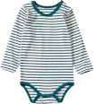 Langarmbody mit Ripp-Struktur, blau, Gr. 74/80 ALANA
