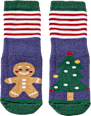 Stoppersocken mit Weihnachts-Motiv, blau & rot, Gr. 19/20 PUSBLU