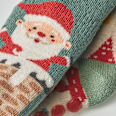 ABS Socken mit Weihnachts-Motiv, blau + beige, Gr. 23/26 PUSBLU