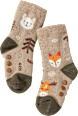 ABS Socken mit Waldtier-Muster, grün, Gr. 23/26 PUSBLU