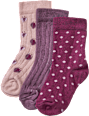 Socken mit Blumen- & Punkte-Muster, rosa + lila, Gr. 23/26 ALANA