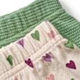 Leggings mit Waffel-Struktur + Herz-Muster, grün & rosa, Gr. 68 ALANA