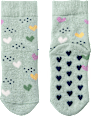 ABS Socken mit Herz-Muster, grün, Gr. 19/22 ALANA