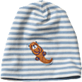 Mütze mit Otter-Applikation, blau & weiß, Gr. 52/53 ALANA
