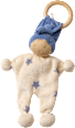 Püppchen mit Holzring & Sternen-Muster, beige & blau ALANA