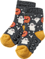 ABS Socken mit Halloween-Muster, grau & orange, Gr. 27/29 PUSBLU