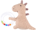 Greifling Dino mit Rassel, rosa fehn