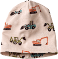 Mütze Pro Climate mit Traktor-Muster, beige, Gr. 52/53 ALANA
