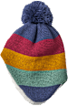Mütze aus Strick & mit Teddyfutter, bunt, Gr. 52/53 PUSBLU