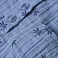 Strampler aus Musselin mit Palmen-Muster, blau, Gr. 62 ALANA