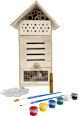 Insektenhotel aus Holz mit Farben und Pinsel, beige Cleoleo