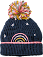 Mütze mit Bommel & Regenbogen-Muster, blau, Gr. 50/51 PUSBLU