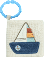 Softbilderbuch Boot, beige & blau fehn
