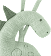 Spieluhr Dino aus Musselin, grün fehn