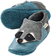 Lederschuhe mit Waschbär-Applikation, blau & grau, Gr. 20/21 ALANA