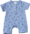 Strampler aus Musselin mit Palmen-Muster, blau, Gr. 62 ALANA