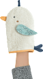 Waschhandschuh Möwe, weiß & blau fehn