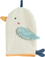 Waschhandschuh Möwe, weiß & blau fehn