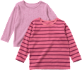 Langarmshirts mit Ripp-Struktur + Streifen, lila + rosa, Gr. 110 ALANA