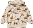 Sweatshirt mit Kapuze & Baustellenfahrzeug-Muster, beige, Gr. 98 ALANA