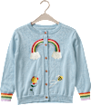 Strickjacke mit Regenbogen- & Bienen-Motiv, blau, Gr. 98 ALANA