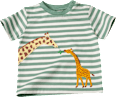T-Shirt mit Giraffen-Applikation, grün & weiß, Gr. 86 ALANA