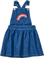 Latzkleid mit Rüschen & Regenbogen-Applikation, blau, Gr. 104 ALANA