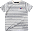 T-Shirt mit Ringel-Muster & Dino-Applikation, weiß & blau, Gr. 116 ALANA