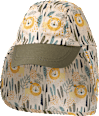 Schirmmütze mit Nackenschutz & Löwen-Muster, beige + grün, Gr.  ALANA