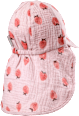 Schirmmütze aus Musselin mit Erdbeeren-Muster, rosa, Gr. 52/53 ALANA