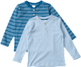 Langarmshirts mit Ripp-Struktur & Ringel-Muster, blau, Gr. 80 ALANA