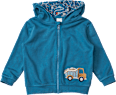 Sweatjacke mit Kapuze & Baustellen-Muster, blau, Gr. 98 ALANA