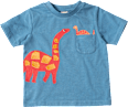 T-Shirt mit Tasche & Dino-Motiv, blau, Gr. 98 ALANA