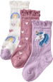 Socken mit Einhorn- & Regenbogen-Motiv, lila + rosa + weiß, Gr. 19/22 ALANA
