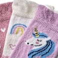 Socken mit Einhorn- & Regenbogen-Motiv, lila + rosa + weiß, Gr. 19/22 ALANA