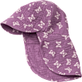 Schirmmütze aus Musselin mit Schmetterlings-Muster, lila, Gr. 54/55 ALANA