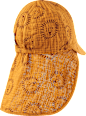 Schirmmütze aus Musselin mit Löwen-Muster, gelb, Gr. 50/51 ALANA