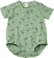 Body Kurzarm aus Musselin mit Palmen-Muster, grün, Gr. 74/80 ALANA