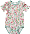 Body Kurzarm Pro Climate mit Blumen-Muster, grün & rosa, Gr. 74/80 ALANA