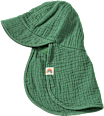 Schirmmütze mit Nackenschutz aus Musselin, grün, 52/53 ALANA