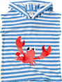 Badeshirt aus Frottee mit Flusskrebs-Motiv, blau & rot, Gr. 110/116 PUSBLU