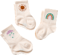 Erstlingssocken mit Regenbogen-Motiv, weiß, Gr. 13/14 ALANA