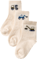 Socken mit Ripp-Struktur & Fahrzeug-Motiv, weiß, Gr. 19/22 ALANA
