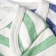 Bodys Langarm mit Ringel-Muster, blau + grün, Gr. 98/104 ALANA