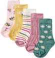 Socken mit Bienen-Motiv und Streifen-Muster, rosa + gelb + grün, Gr. 27/29 PUSBLU