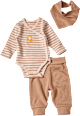 Set mit Body Langarm mit Löwen-Motiv, Hose & Halstuch, braun, Gr. 62/68 ALANA