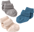 Erstlingssocken, blau + grau + weiß, Gr. 13/14 ALANA
