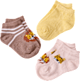Sneaker Socken mit Tier-Muster, braun + gelb, Gr. 23/26 ALANA